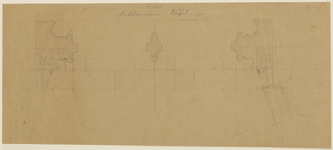 216966 Plattegrond van de midddenvensters in de kapellen van het koor van de Domkerk te Utrecht.